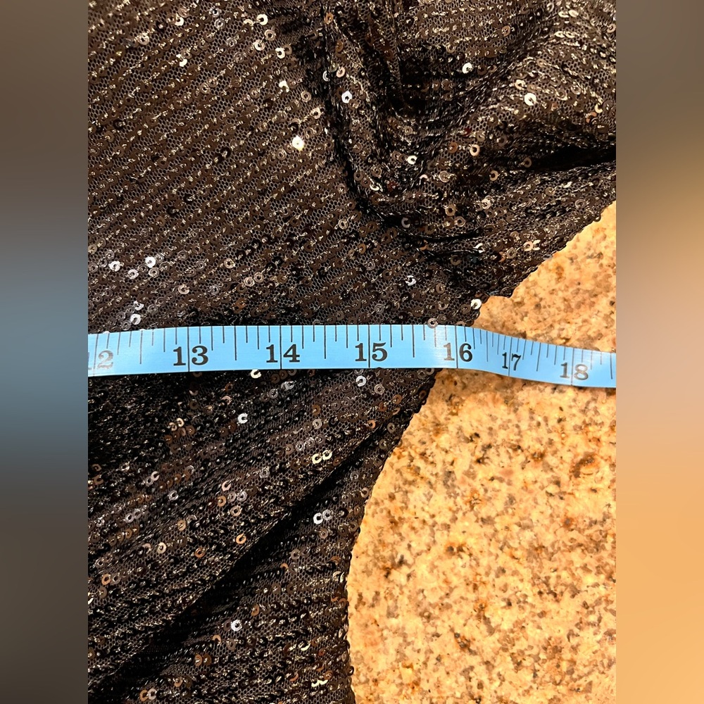 Ieena for Mac Duggal Black Sequin Knotted Long Sleeve Midi Dress Size 6 NWT - Picture 4 of 12